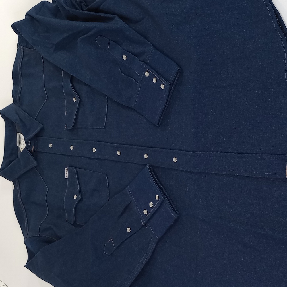 Carhartt Western Shirt 8.5oz Cotton Heavy Duty Pearl Snap Size 20x36 (3x-4x) - Picture 6 of 11